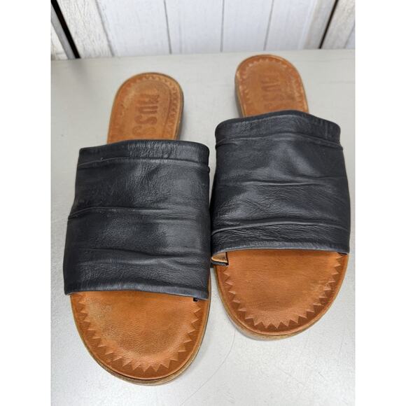 Musse And Cloud Leila Leather Slip On Sandals Shoes Black Spain Boho Size 9 - Picture 2 of 4
